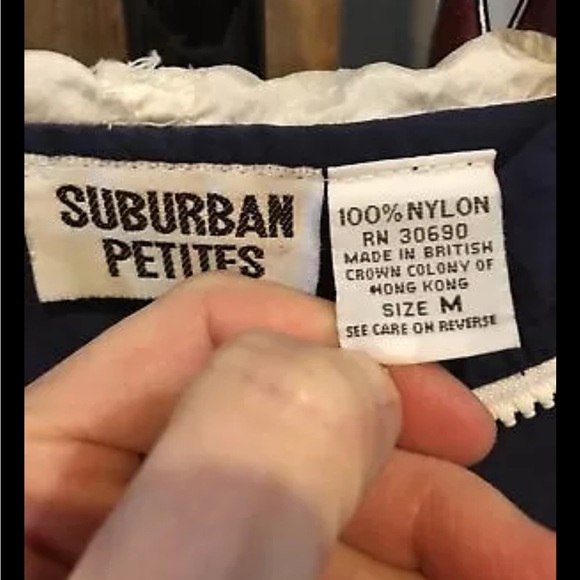 80s red white blue Windbreaker zip jacket color block sailing nautical preppy MP - Picture 2 of 13